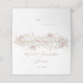 Blush en Sage Wildflower Spring Wedding Plaatskaartje (Buitenkant ongevouwen)