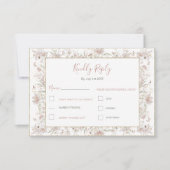 Blush en Sage Wildflower Spring Wedding RSVP Kaartje (Voorkant)