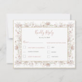 Blush en Sage Wildflower Spring Wedding RSVP Kaartje (Voorkant)