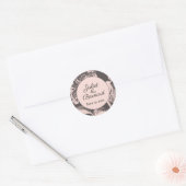 Blush en Taupe bruiloft Ronde Sticker (Envelop)