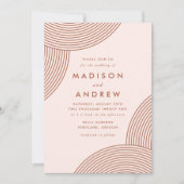 Blush en Terracotta Geometric Swirl Wedding Kaart (Voorkant)