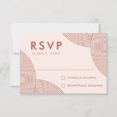 Blush en Terracotta Geometric Swirl Wedding RSVP Kaartje (Voorkant)