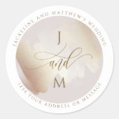 Blush en Terracotta Wedding Envelope Seal / Favor Ronde Sticker (Voorkant)