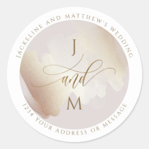 Blush en Terracotta Wedding Envelope Seal / Favor Ronde Sticker