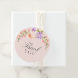 Blush en Violet Bloom Baby shower Bedankjes Labels