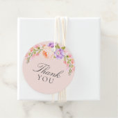 Blush en Violet Bloom Baby shower Bedankjes Labels (In situ)