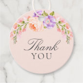 Blush en Violet Bloom Baby shower Bedankjes Labels (Voorkant)