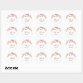 Blush en Violet Bloom Baby shower Ronde Sticker (Vel)