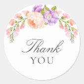 Blush en Violet Bloom Baby shower Ronde Sticker (Voorkant)