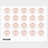 Blush en Violet Bloom Baby shower Ronde Sticker (Vel)