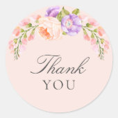 Blush en Violet Bloom Baby shower Ronde Sticker (Voorkant)