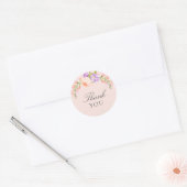 Blush en Violet Bloom Baby shower Ronde Sticker (Envelop)