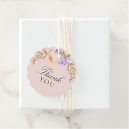 Blush en Violet Bloom Bruiloftsfeest Bedankjes Labels