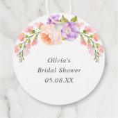 Blush en Violet Bloom Bruiloftsfeest Bedankjes Labels (Achterkant)