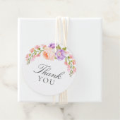 Blush en Violet Bloom Bruiloftsfeest Bedankjes Labels (In situ)