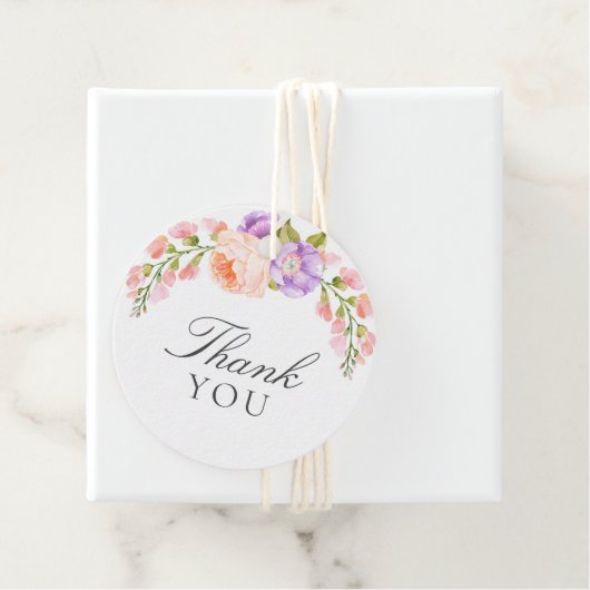 Blush en Violet Bloom Vrijgezellenfeest Bedankjes Labels (In situ)
