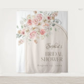 Blush en White Floral Arch Backdrop Wandkleed (Voorkant)