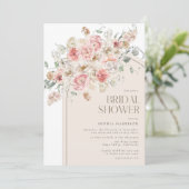 Blush en White Floral Arch Vrijgezellenfeest Kaart (Staand voorkant)