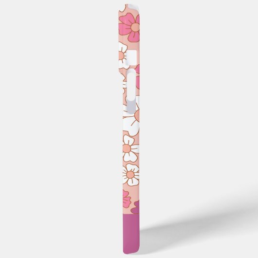 Blush en White Floral Hoesje-Mate iPhone Case (Achterkant / Links)