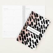 Blush en wit met zwarte penseelstreken en naam planner (Display)