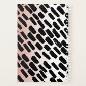 Blush en wit met zwarte penseelstreken en naam planner (Achterkant)