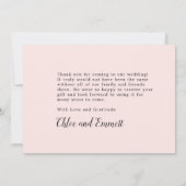 Blush en witte bloemen bruiloft bedankkaart (Achterkant)