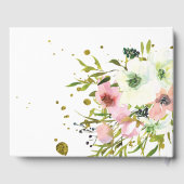 Blush en witte rozen met gouden spetters gastenboek (Achterkant)