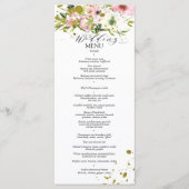 Blush en witte rozen met gouden spetters menu (Voorkant)