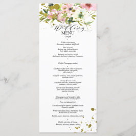 Blush en witte rozen met gouden spetters menu