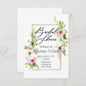 Blush en witte waterverf florale  kaart (Voorkant / Achterkant)