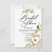 Blush en witte waterverf florale kaart (Voorkant)