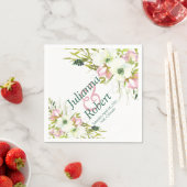 Blush en witte waterverf florale luiers servet (Insitu)