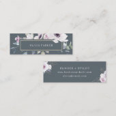 Blush en Zacht Violet Floral op donkergrijs Mini Visitekaartje (Voorkant / Achterkant)