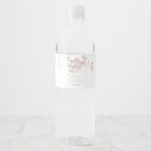 Blush en Zilveren Ballonnen Verjaardag Waterfles Etiket (Voorkant)