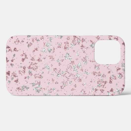 Blush- en zilverglittervlokken Case-Mate iPhone case (Achterkant (horizontaal))