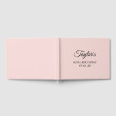 Blush en zwart Elegant Script 40th Verjaardag Gastenboek (Volledig)