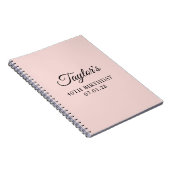 Blush en zwart Elegant Script 40th Verjaardag Notitieboek (Rechterzijde)