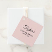 Blush en zwart Elegant Script 60th Verjaardag Bedankjes Labels (In situ)