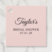 Blush en zwart Elegant Script Vrijgezellenfeest Bedankjes Labels (Voorkant)