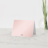 Blush en zwart minimalistische moderne bruiloft bedankkaart (Achterkant)