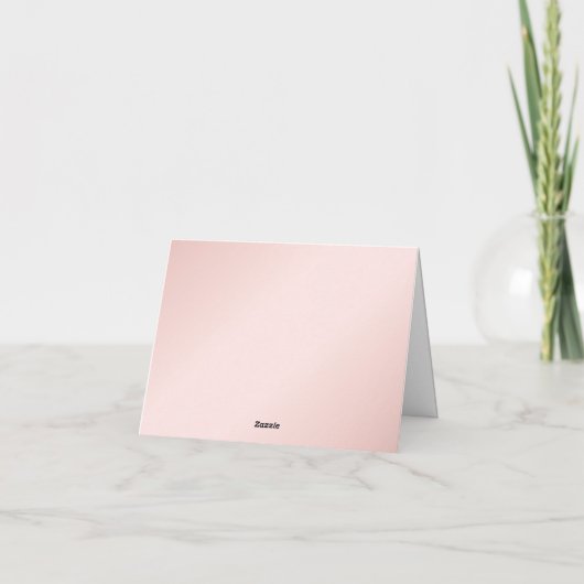 Blush en zwart minimalistische moderne bruiloft bedankkaart (Achterkant)