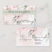  Blush Engelse Roos Waterverf Visitekaartje (Voorkant / Achterkant)