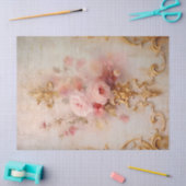 blush Engelse rozen barok gouden ornamenten Tissuepapier (Craft)