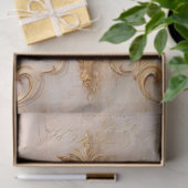 blush Engelse rozen barok gouden ornamenten Tissuepapier (Geschenk)