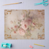 blush Engelse rozen barok gouden ornamenten Tissuepapier (Craft)