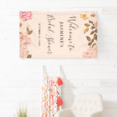 Blush English Roses Bruiloft Feest Banner (Insitu)