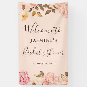 Blush English Roses Bruiloft Feest Banner