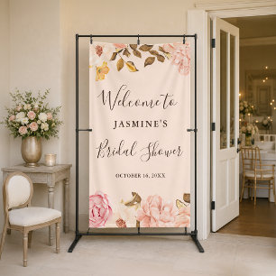 Blush English Roses Bruiloft Feest Banner