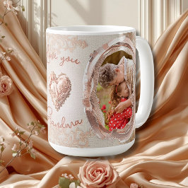 Blush Erfstuk Hart Familie Foto Aandenken Paneel Koffiemok