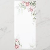 Blush & Eucalyptus Bloemen Huwelijk Menu (Achterkant)